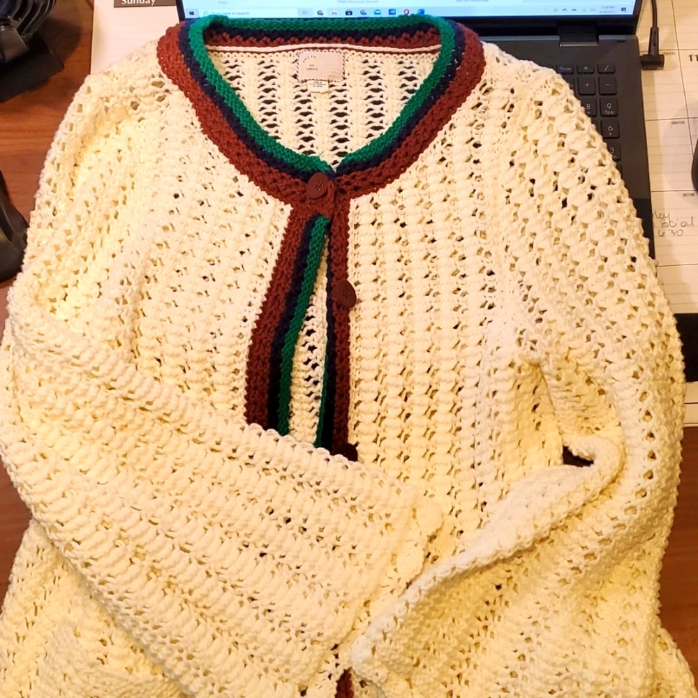 Button down knit 100% cotton sweater